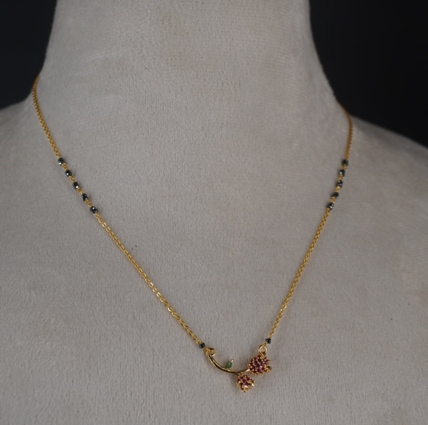 HK0418 Rose Black beads