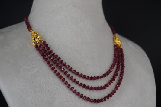 HK0487 MEROON BEADS And God Lakshmi