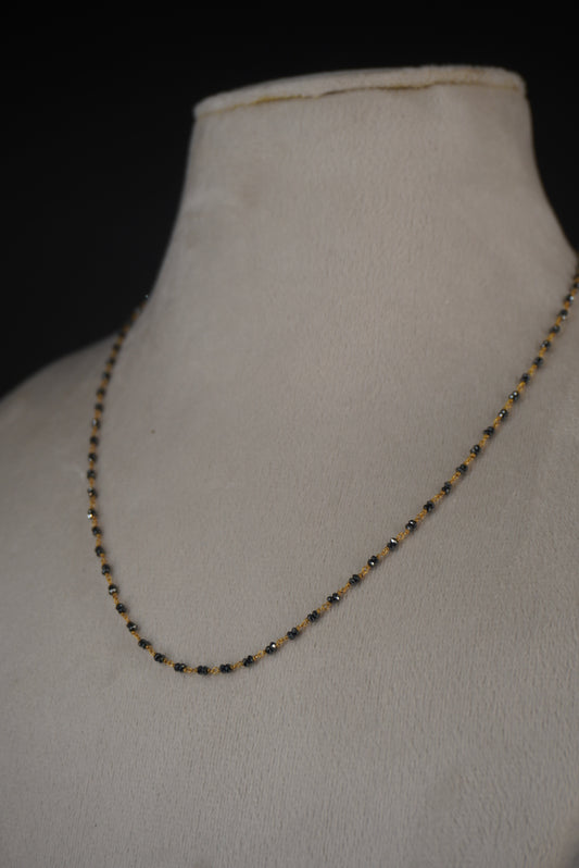 Slv011 black diamond shine beads in 92.5 silver