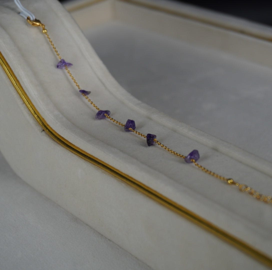 BT008 – Amethyst Chip Stone Bracelet