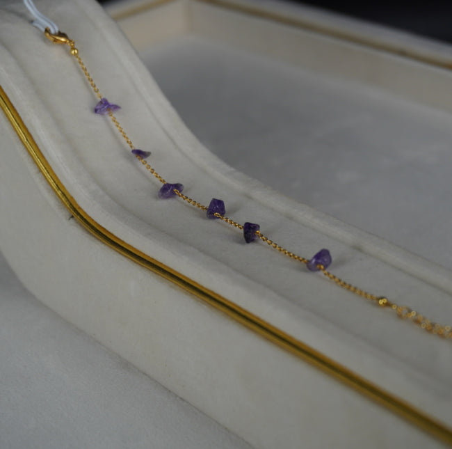 BT008 – Amethyst Chip Stone Bracelet