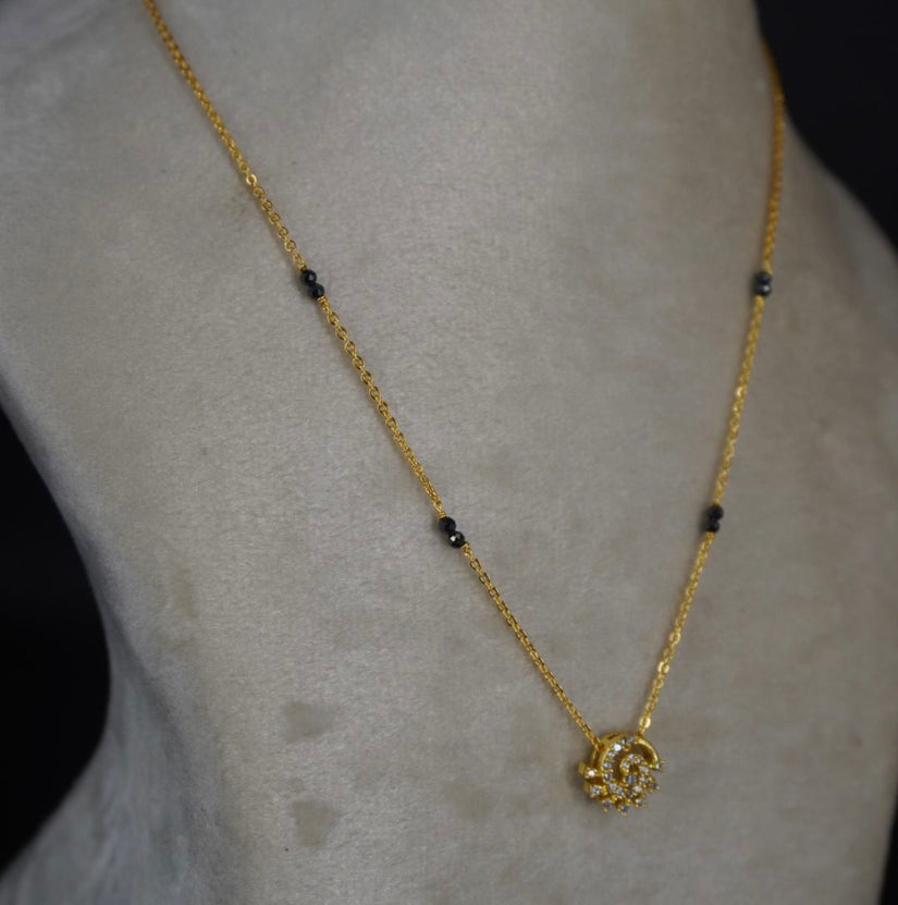 HK0446 Chakri  Black Beads