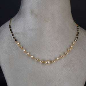 Black and white combination black beads