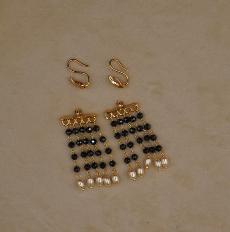 ER033 Black diamond shine earrings