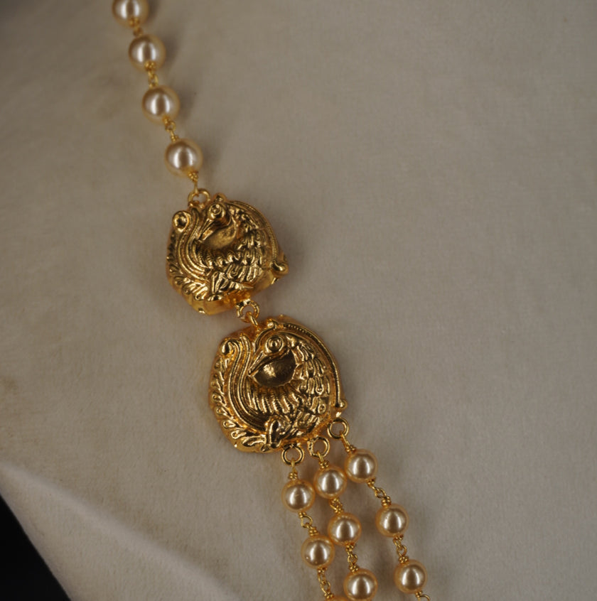 HK0517 3 STEPS PEARL NEACKLACE HARAM