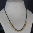 Hk0416 Tri Drop Black Beads Necklace