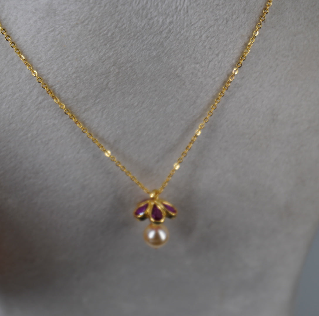 HK0462. #jhumka style pink chain