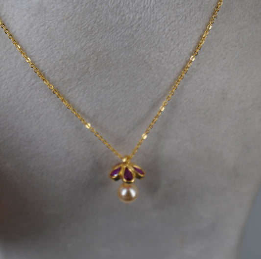 HK0462. #jhumka style pink chain