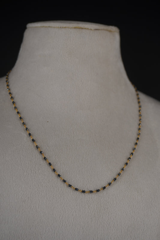 Slv011 black diamond shine beads in 92.5 silver