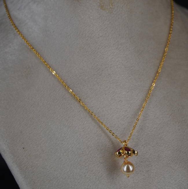 HK0462 Cute Pink Jhumka chain