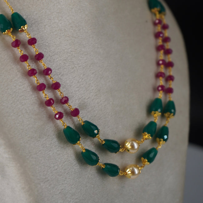 Hk0349 Chethan Ruby & Green Drops