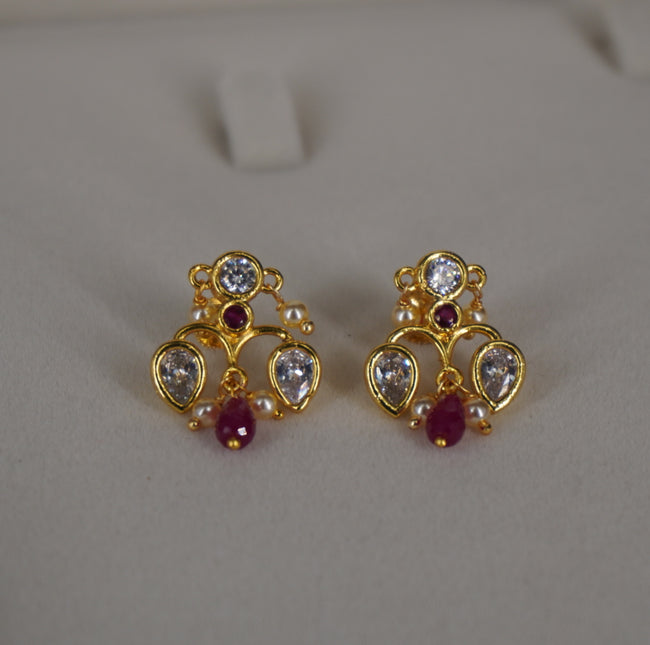 HK0480 pink drop earrings