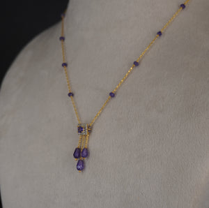 Hk0496 ~ purple drop chain