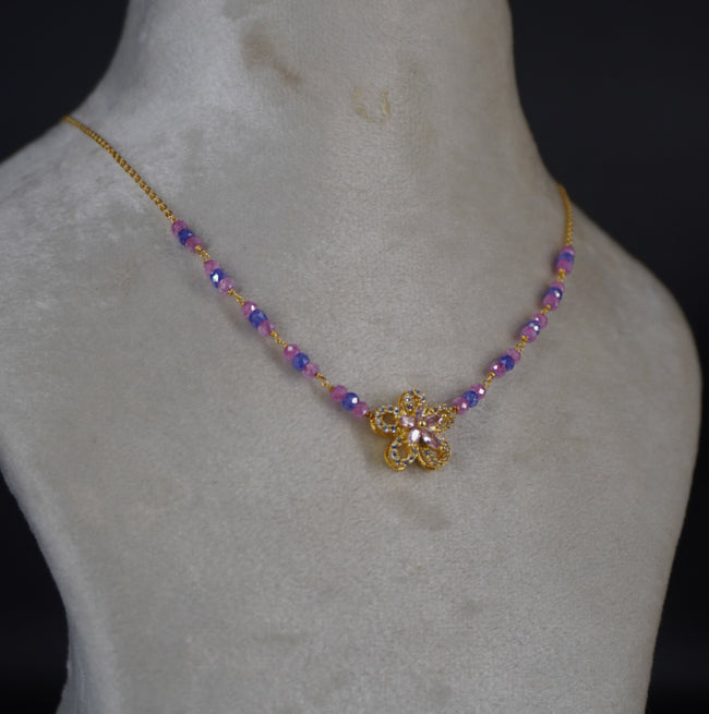 HK0451 Baby pink and purple combination chain