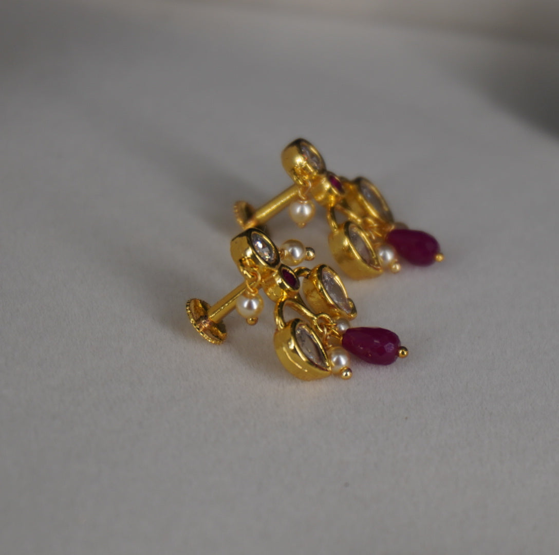 HK0480 pink drop earrings