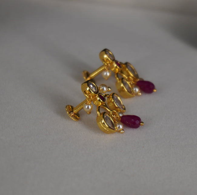 HK0480 pink drop earrings