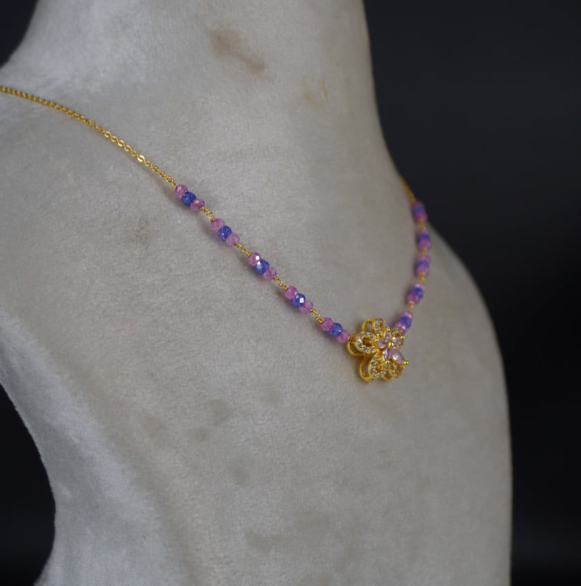 HK0451 Baby pink and purple combination chain