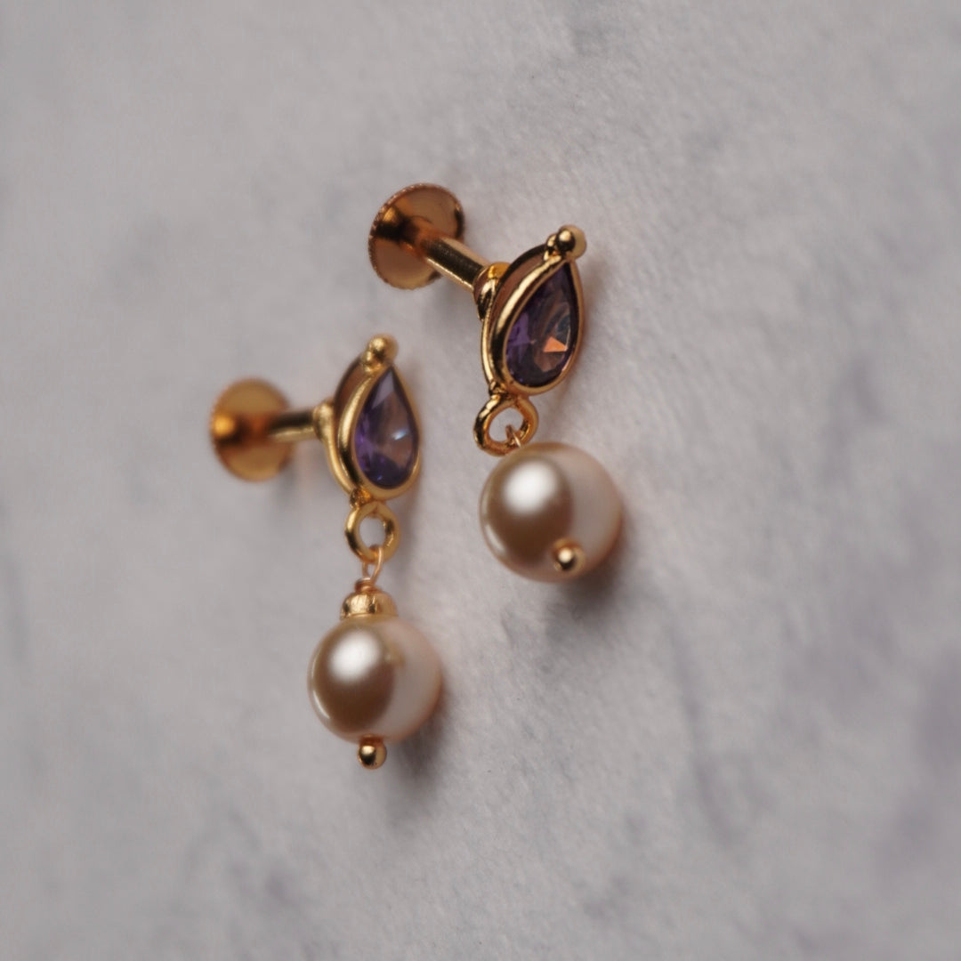 #ER026 purple earrings