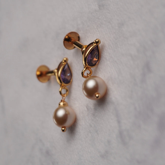 #ER026 purple earrings