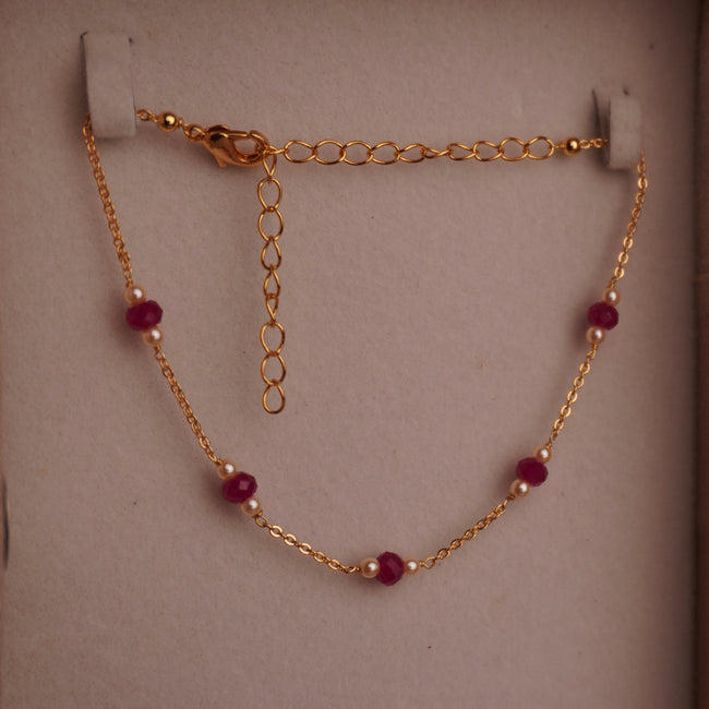 BT004 – Ruby and pearl bracelet