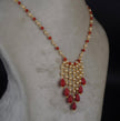 Hk0434 Coral Rain Drops Necklace