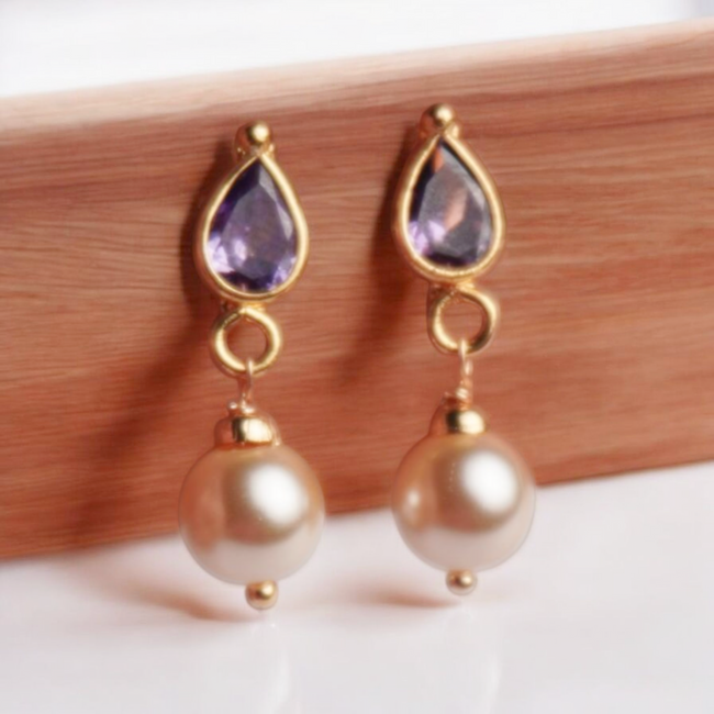 #ER026 purple earrings