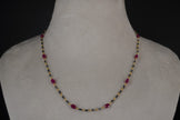 SLV020 Silver Mangalsutra chain mixed with cutting ruby ovel shape
